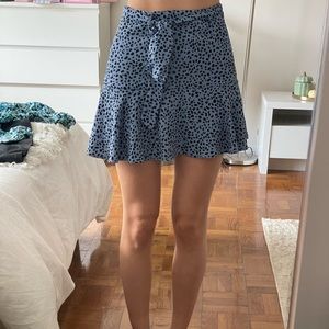 Mini Print Blue Skirt - S